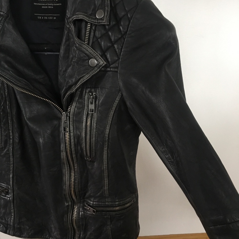 ALLSAINTS Cargo Leather Moto Jacket EUC - Picture 8 of 8